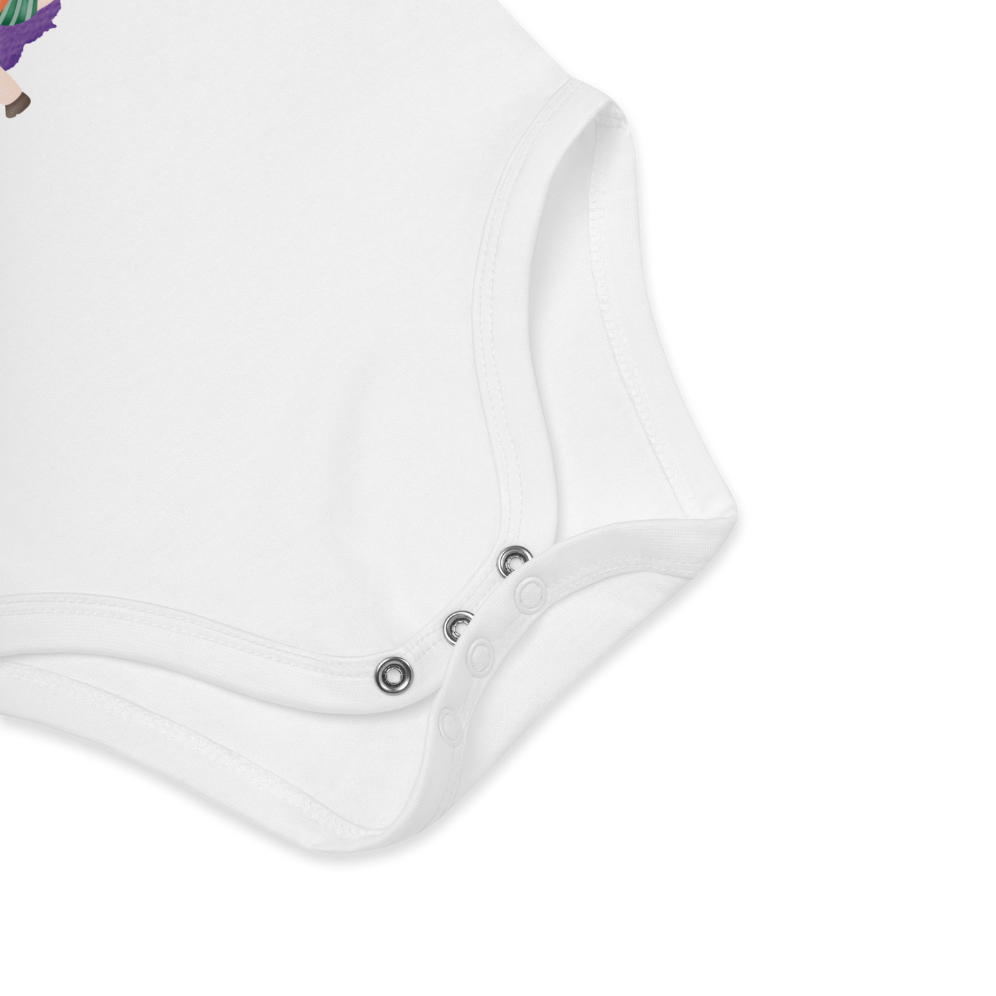 Babybody som ligger flatt, der bildet fokuserer på å vise trykknappene i kilen. Foto.