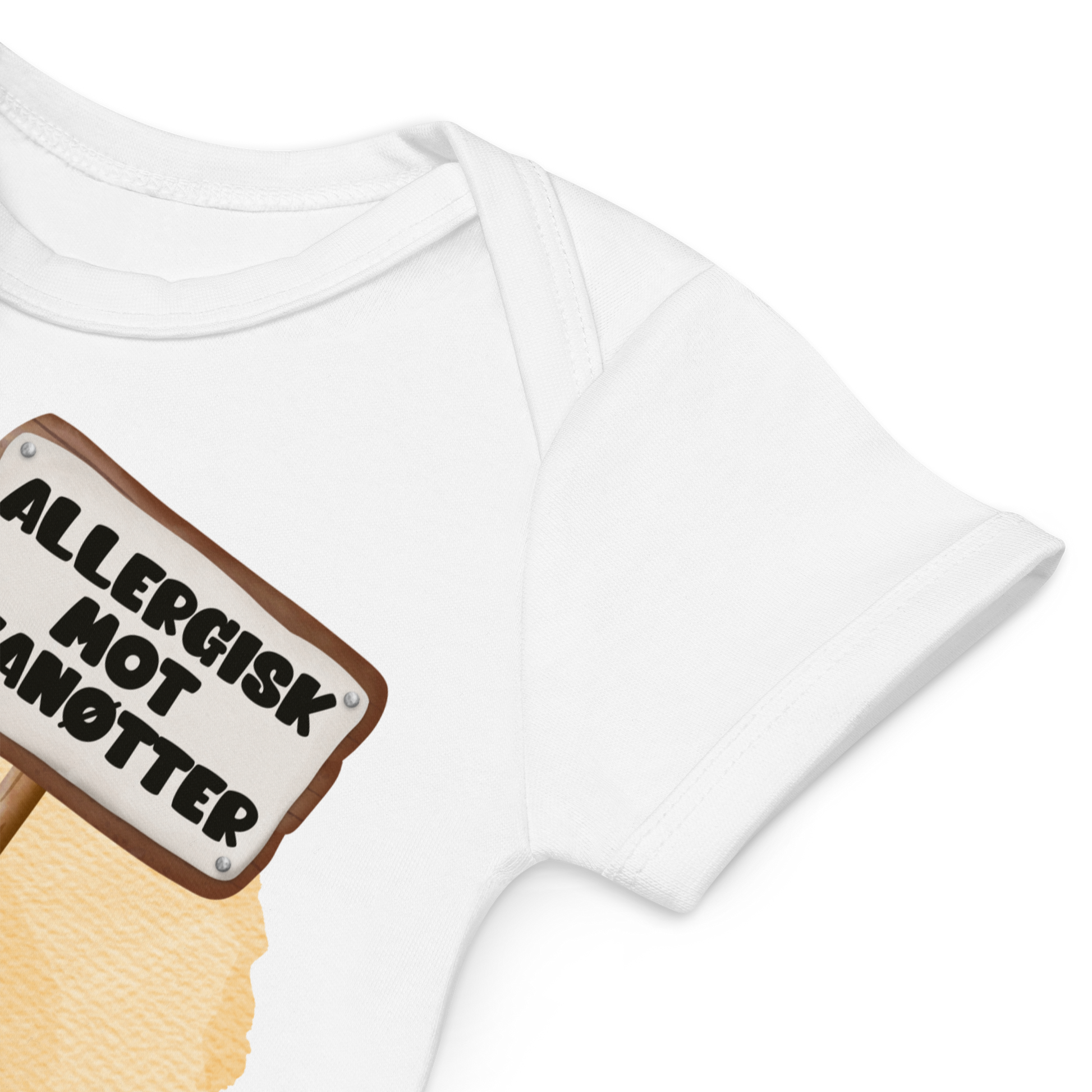 Babybody som ligger flatt, der bildet fokuserer på å vise at skuldrene er omslagslagte. Foto.