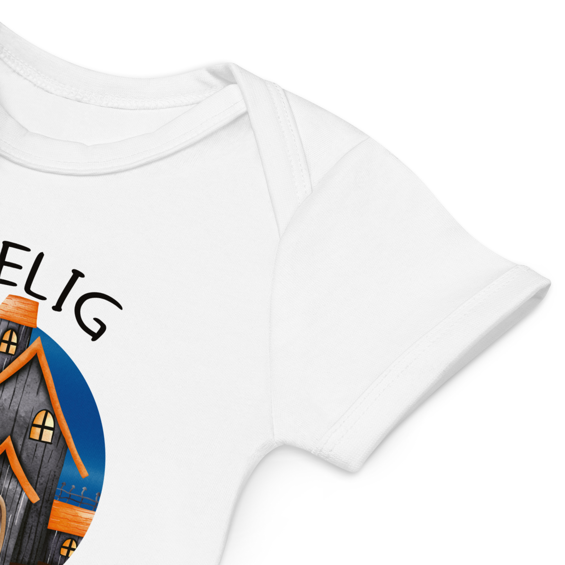 Babybody som ligger flatt, der bildet fokuserer på å vise at skuldrene er omslagslagte. Foto.